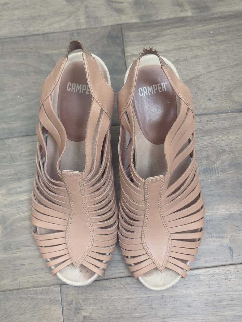Camper Women’s Brown Strappy Leather Sandals